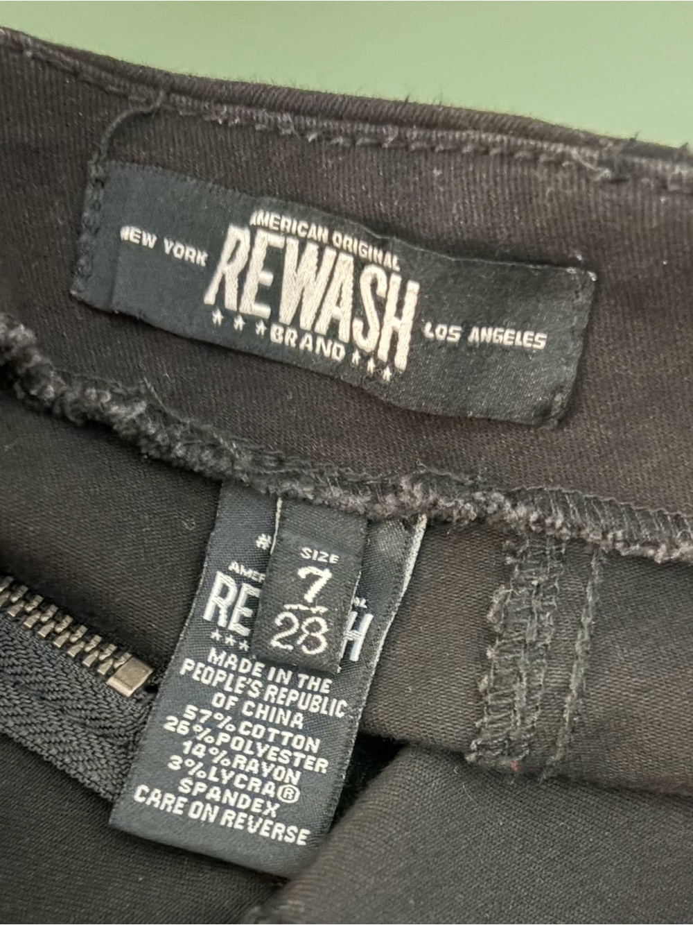 Rewash Black Mini Skirt - Paneled Straight Silhouette - Picture 4 of 8